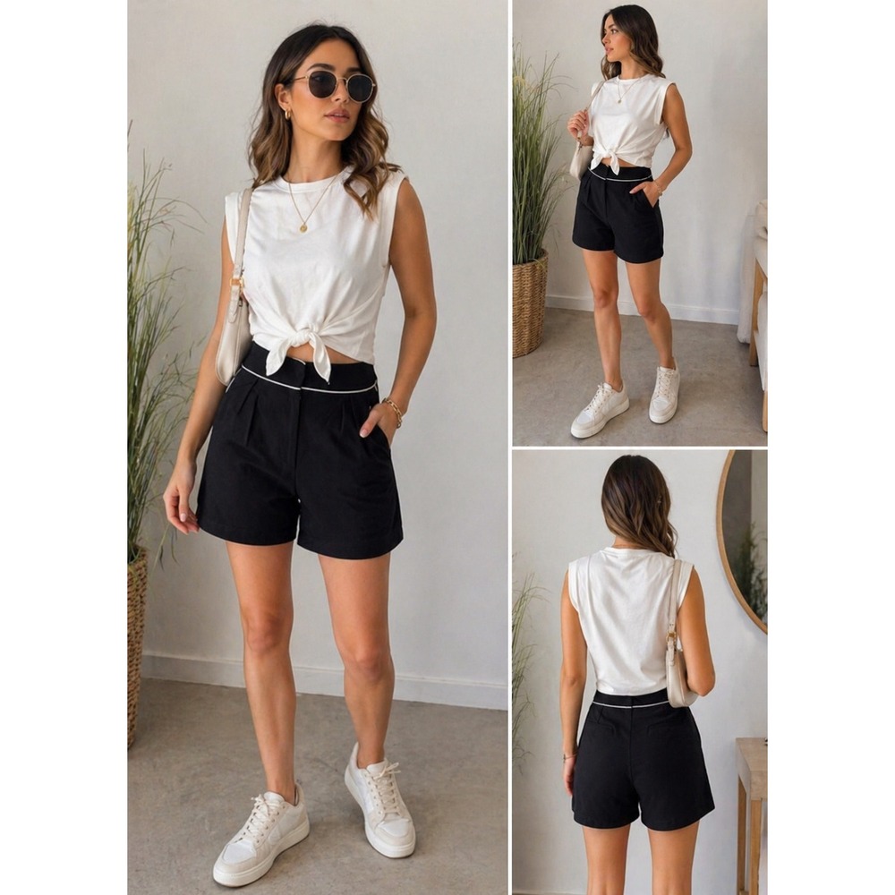 Commense Cotton‎ Knotted T-Shirt white size S